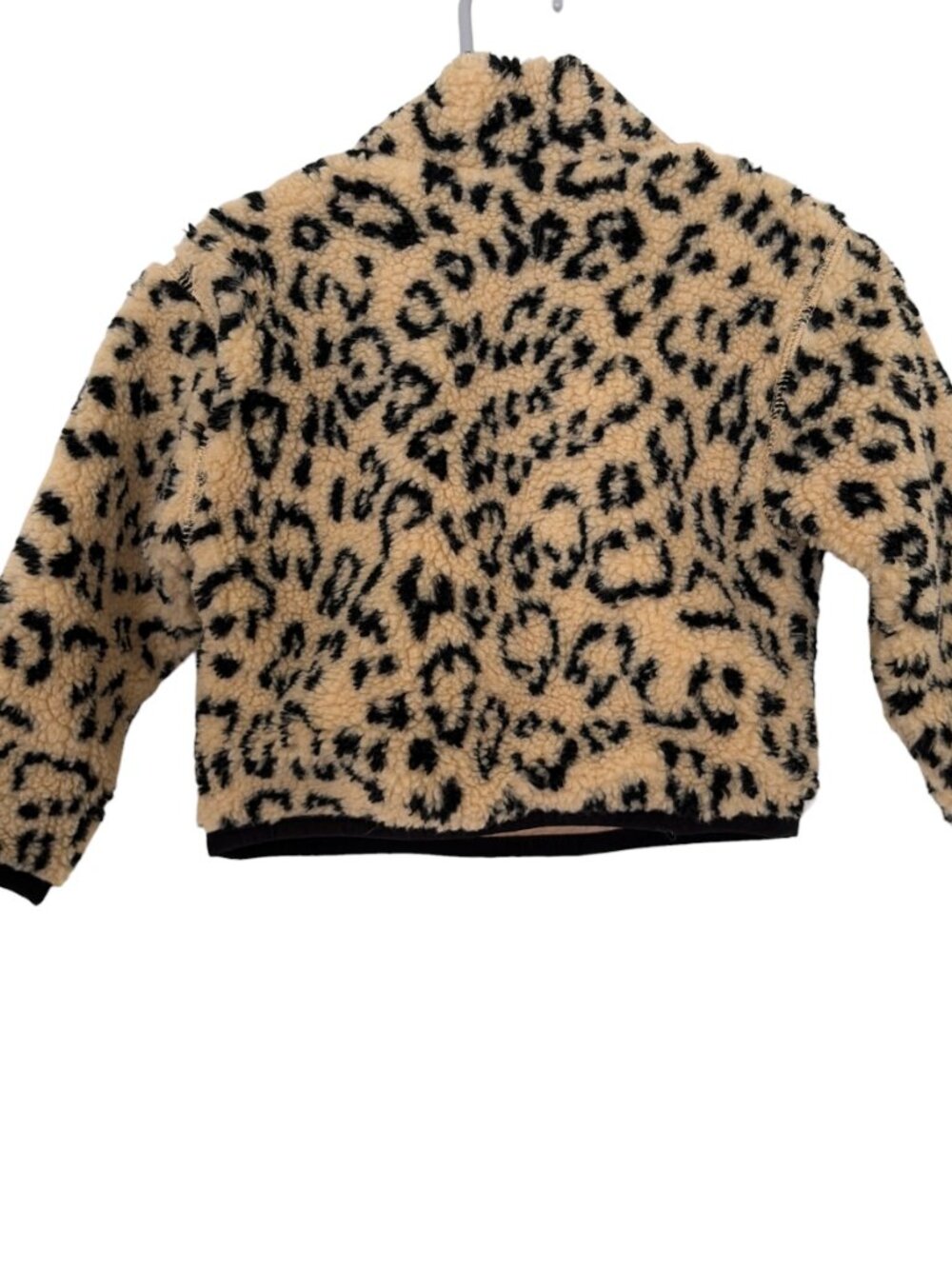 Polo Ralph Lauren Girls Cheetah High Pile Fleece Quarter Zip Pullover - Picture 5 of 5